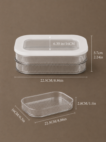 Stackable 2-Tier Fridge & Deli Meat Storage Container