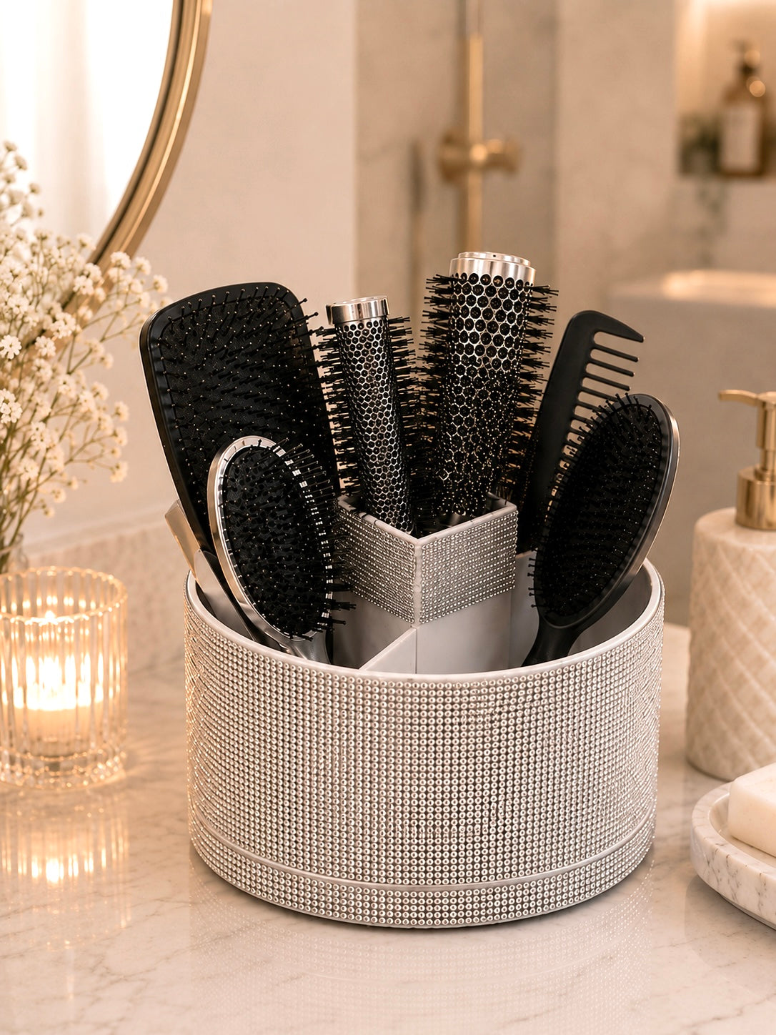 Diamanté Rotating Makeup Organiser