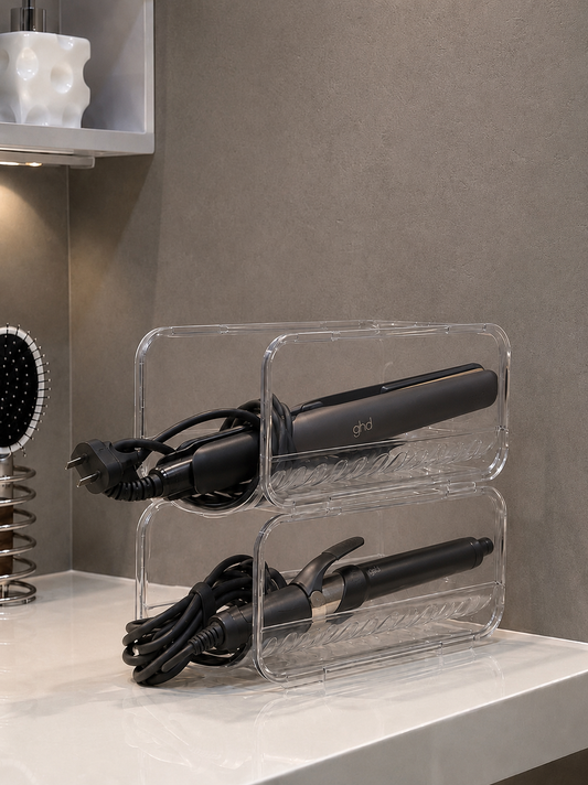 Clear Stackable Hair Tool Organiser