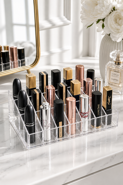 Clear Luxe Acrylic Lipstick Organiser