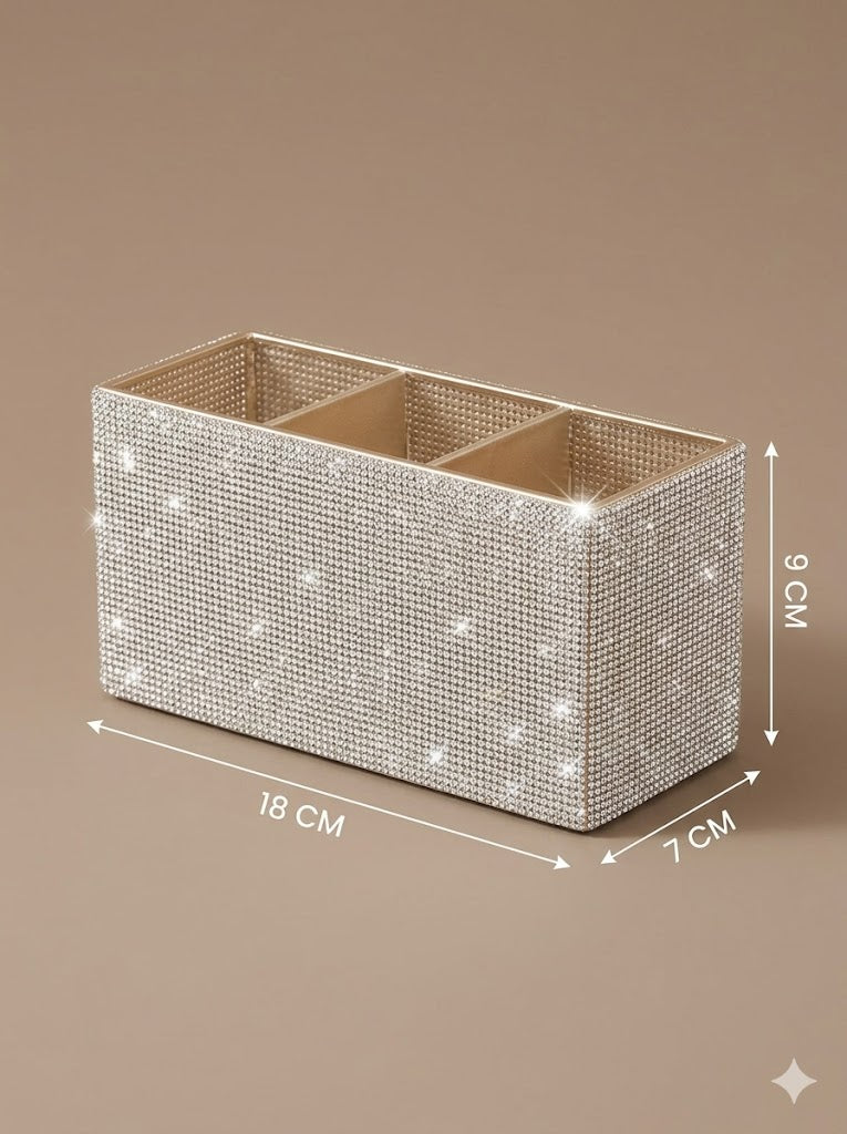 Luxe Rhinestone 3-Compartment Vanity Organiser