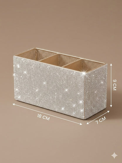 Luxe Rhinestone 3-Compartment Vanity Organiser